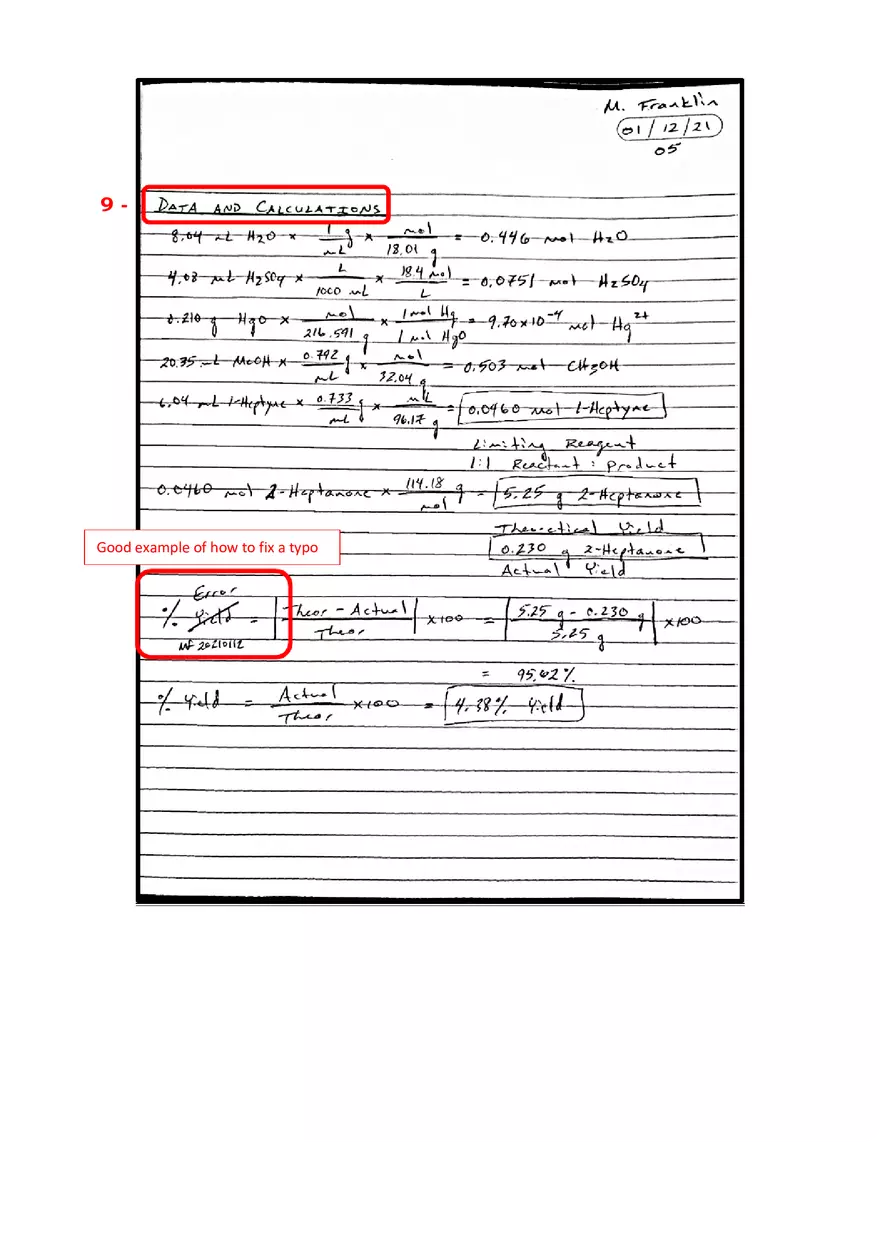 Organic Chemistry Lab Notebooks - Page 7