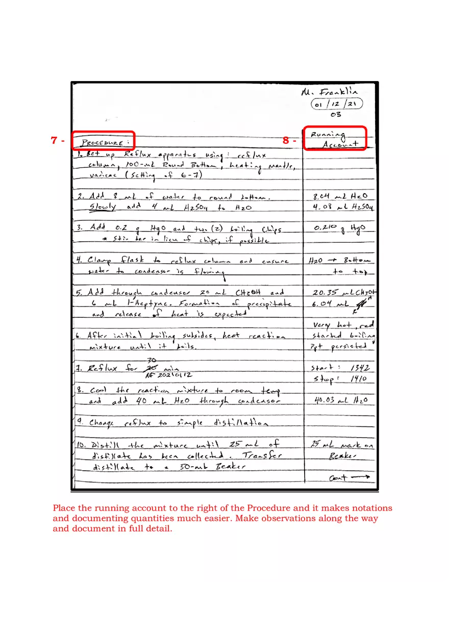 Organic Chemistry Lab Notebooks - Page 5