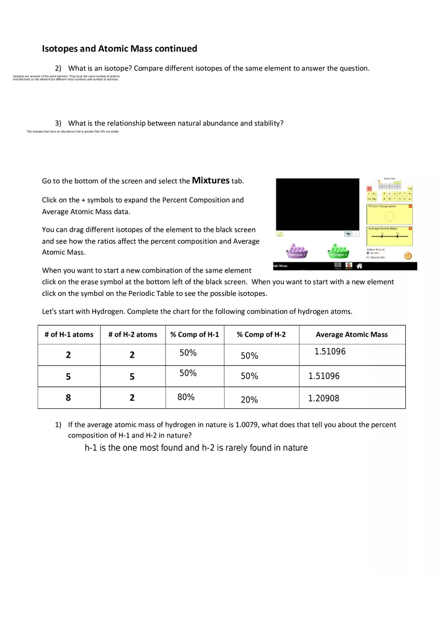 Isotopes and Atomic Mas - Page 2