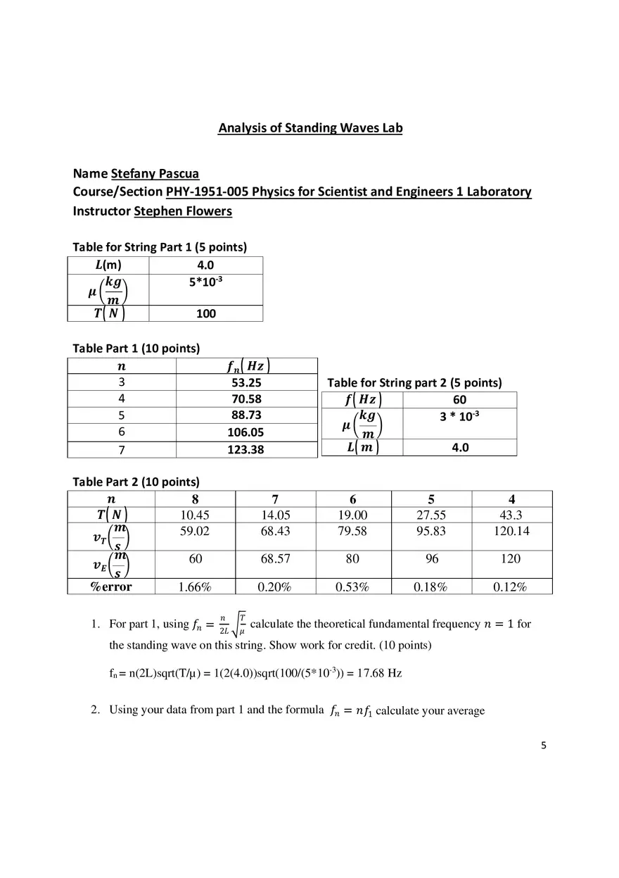 Standing Waves Lab Online - Page 5
