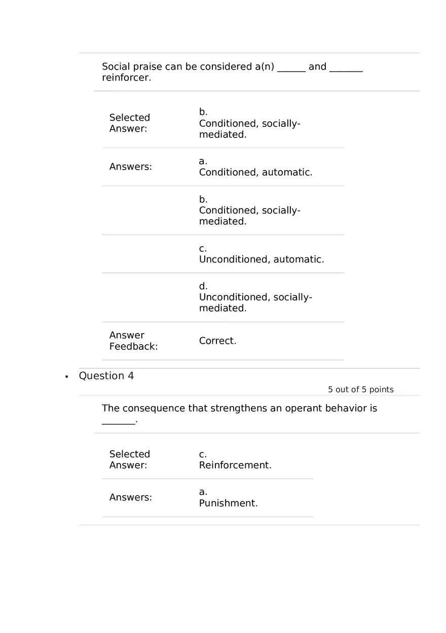 Which of the Following is the Best Example of a Conditioned Reinforcer - Page 2