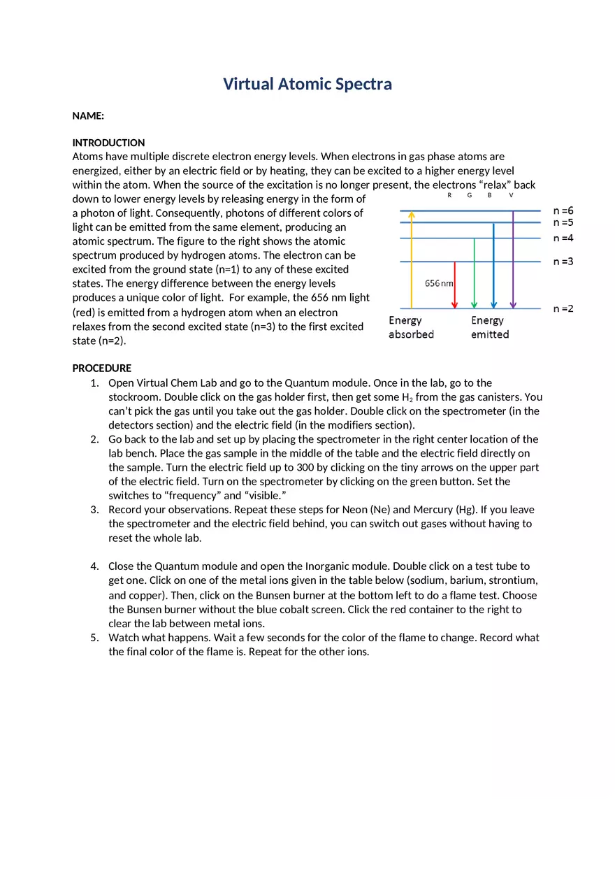 Atomic Spectra Lab - Page 1
