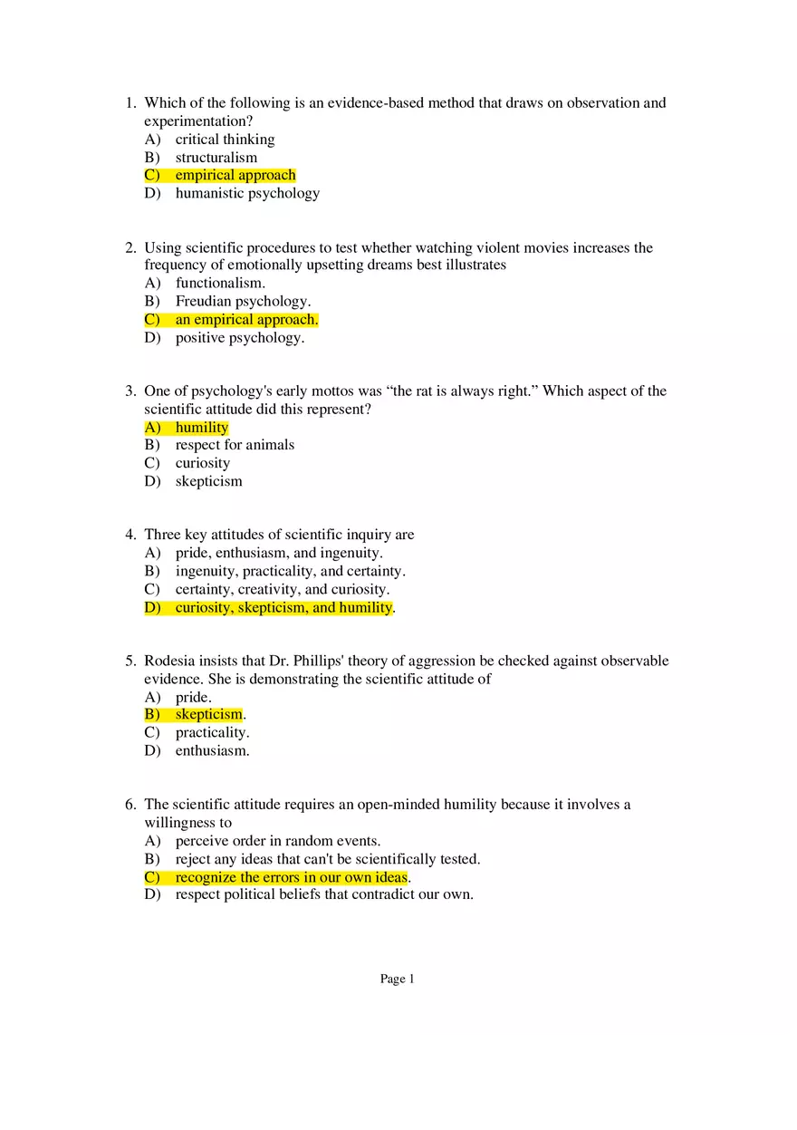 Psychology Module 1 Part 1 - Page 1