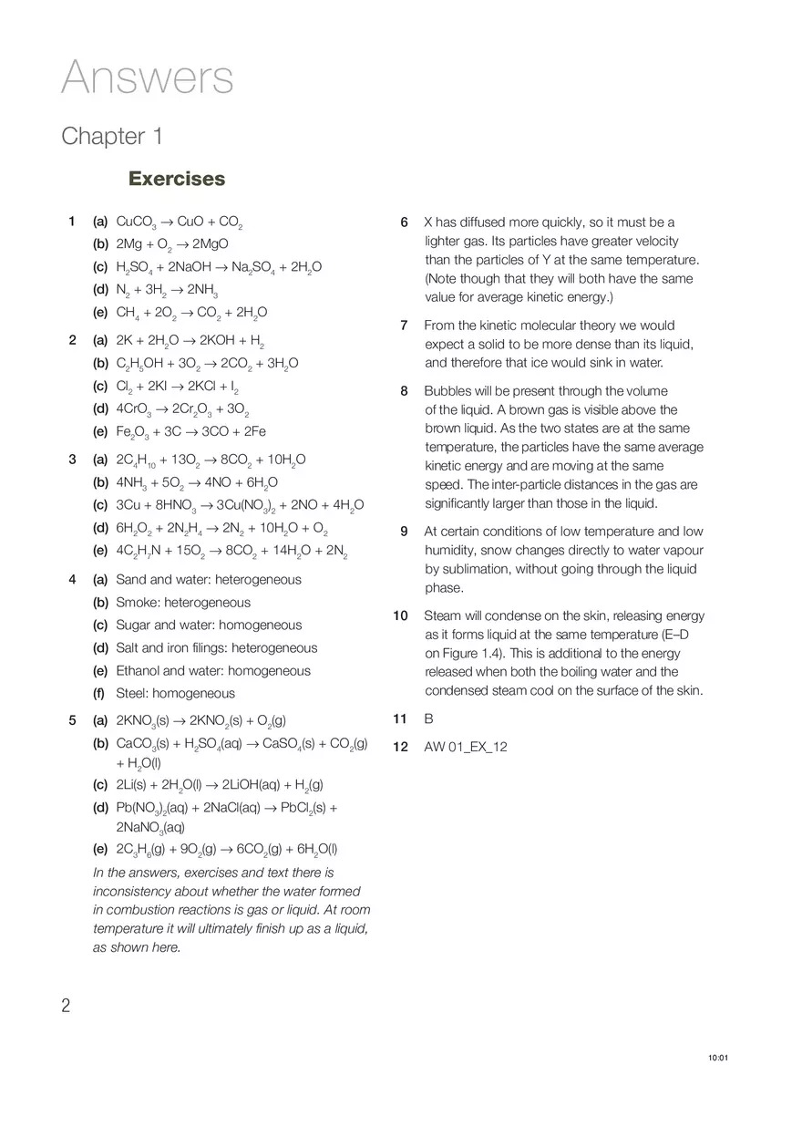Chemistry Answers Chapter 1 - Page 1