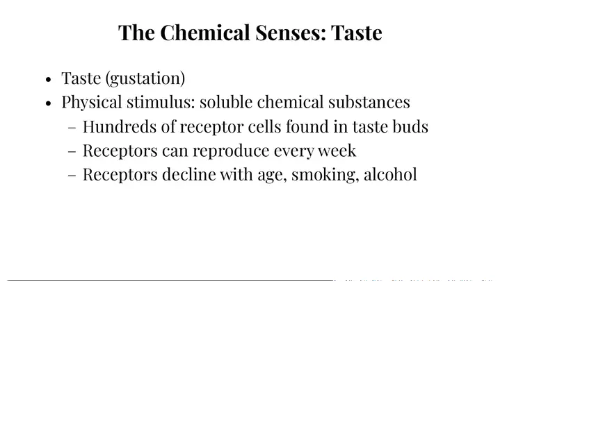 Unit 3 The Chemical Senses - Page 1