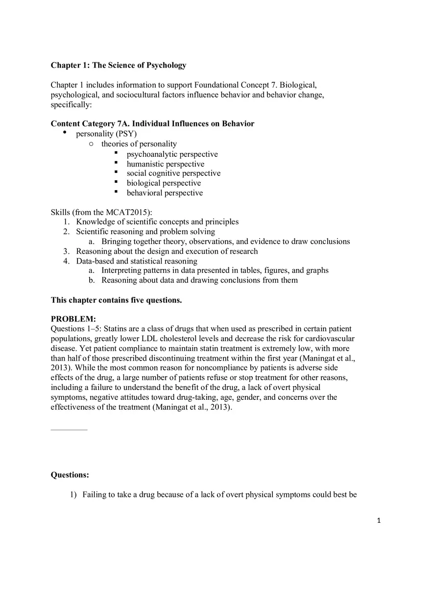 Chapter 1 The Science of Psychology - Page 1