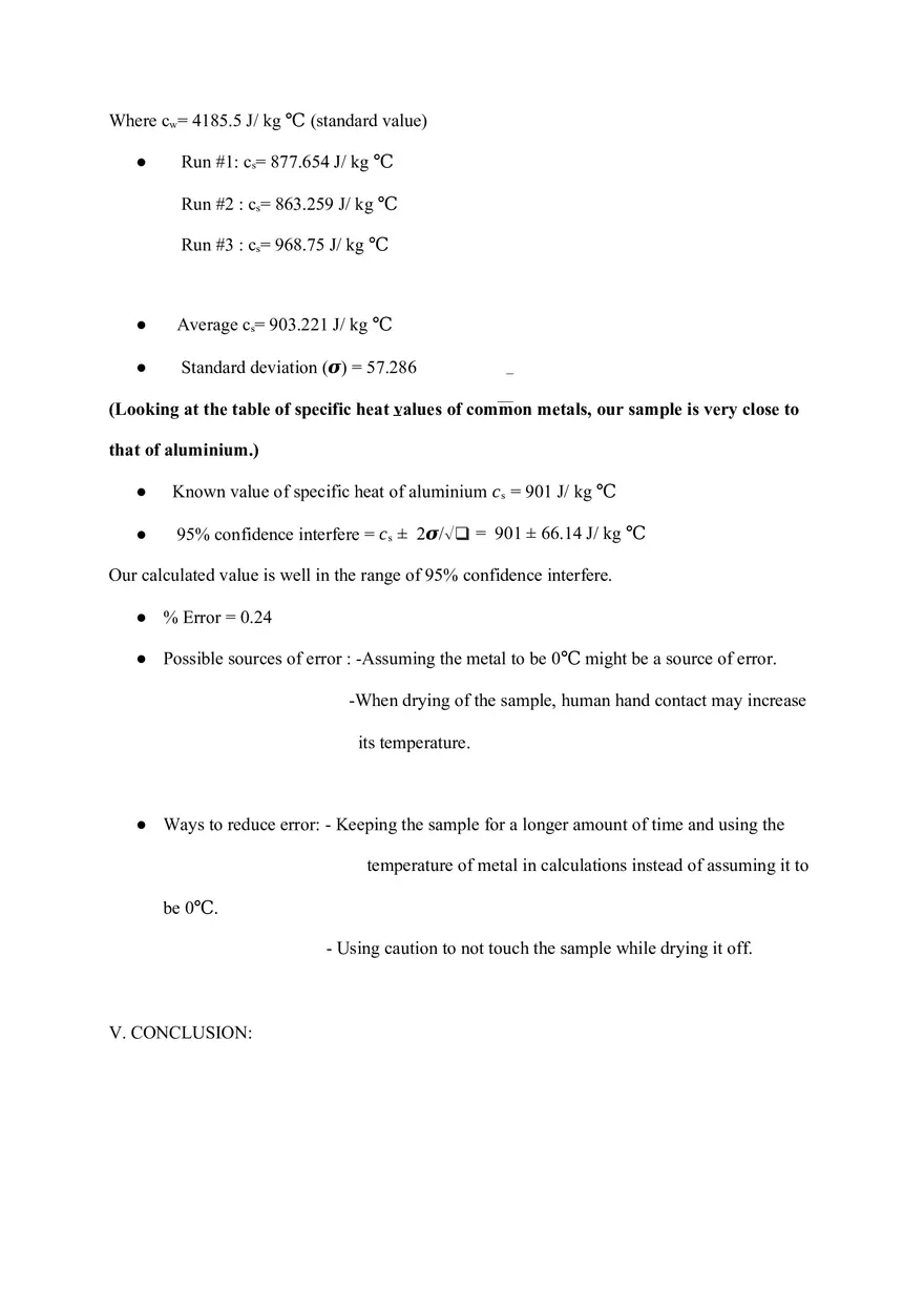Lab Report  1 Specific Heat - Page 7