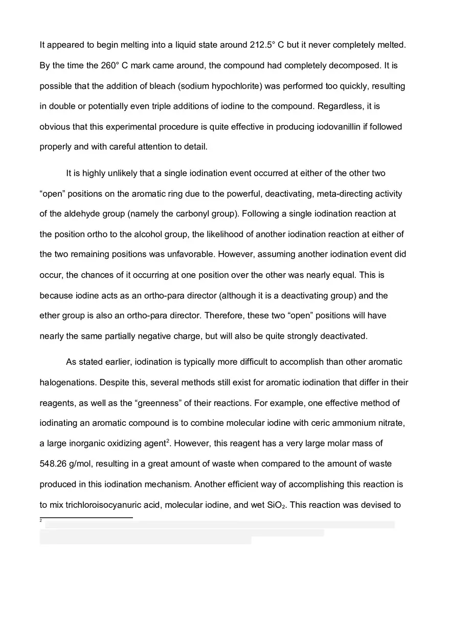 Electrophilic Aromatic Iodination of Vanillin - Page 11