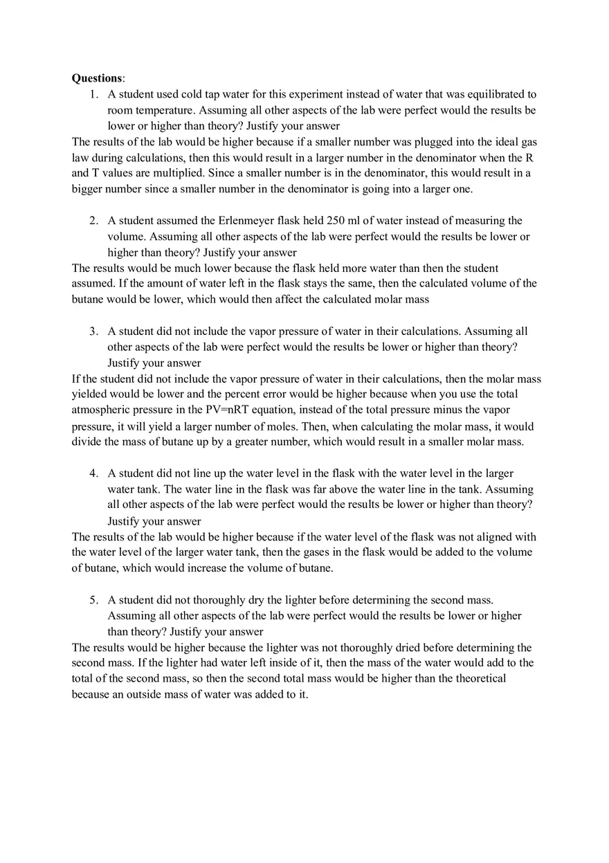 Molar Mass of Butane Lab - Page 3