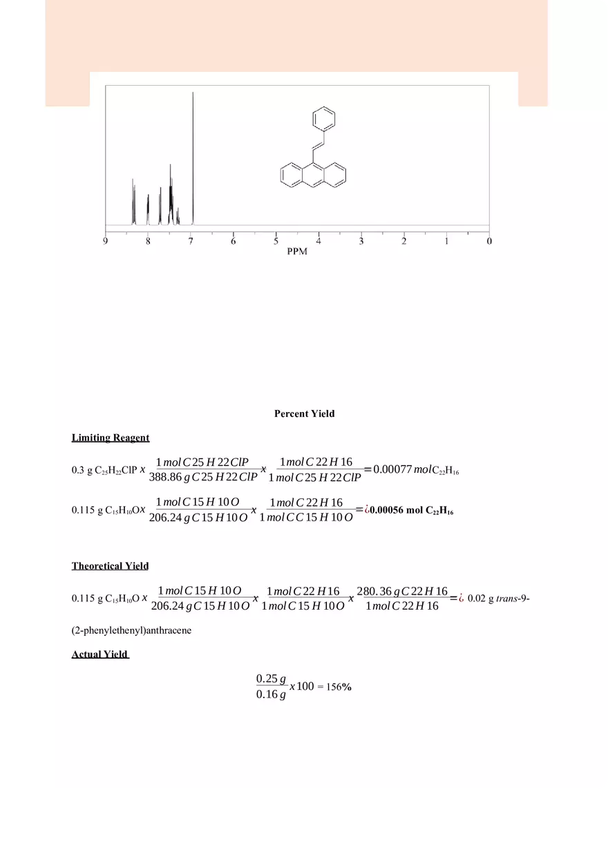 Wittig Reaction – Synthesis of trans-9-(2-phenylethenyl) - Page 7