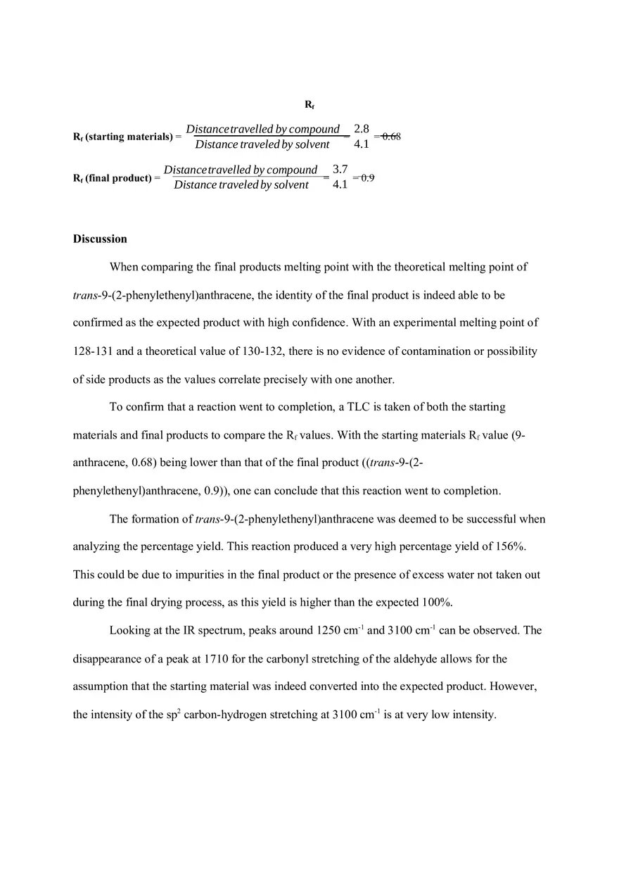 Wittig Reaction – Synthesis of trans-9-(2-phenylethenyl) - Page 8