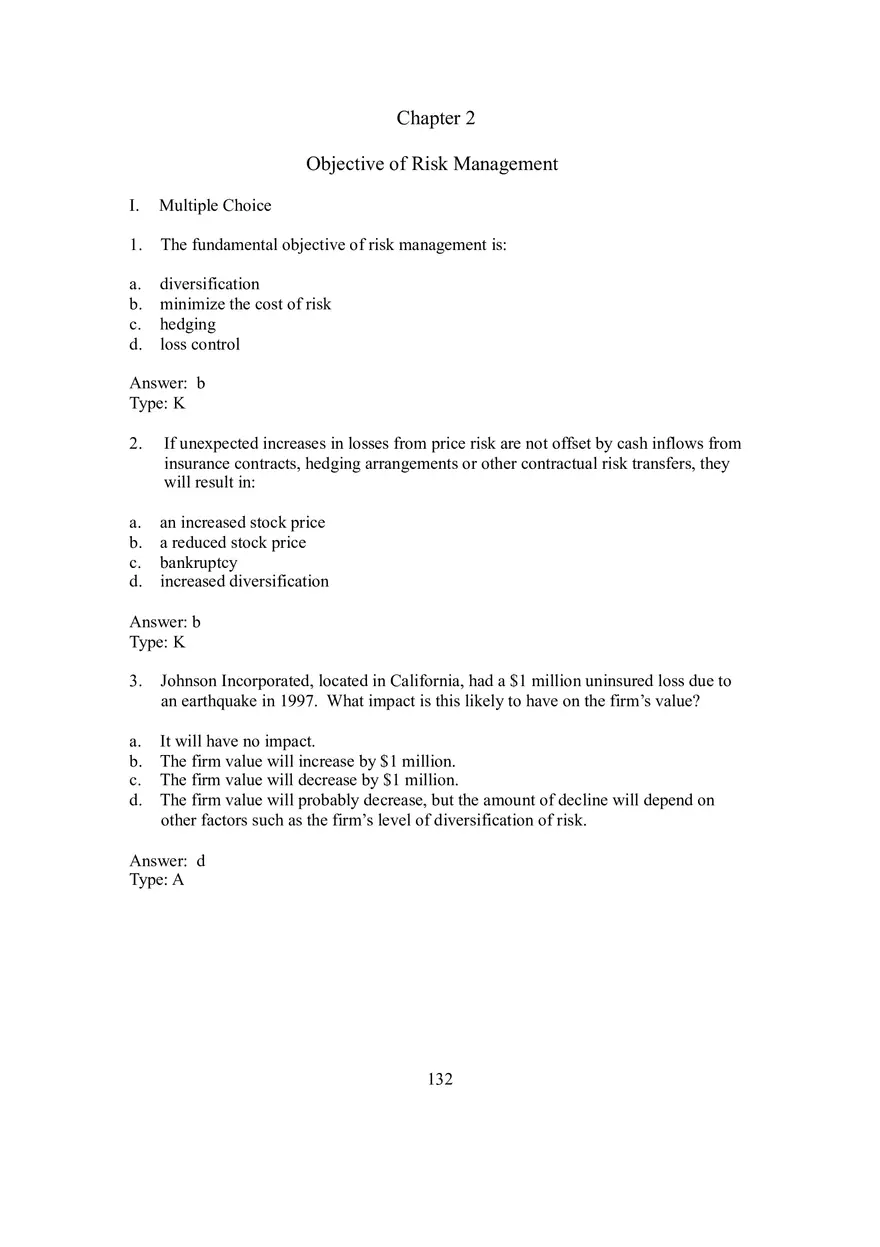 Chapter 2 Objective of Risk Management - Page 1