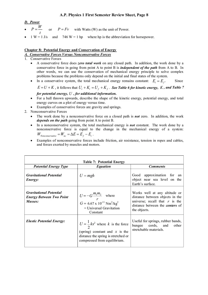 AP Physics 1 Review Sheet - Page 12