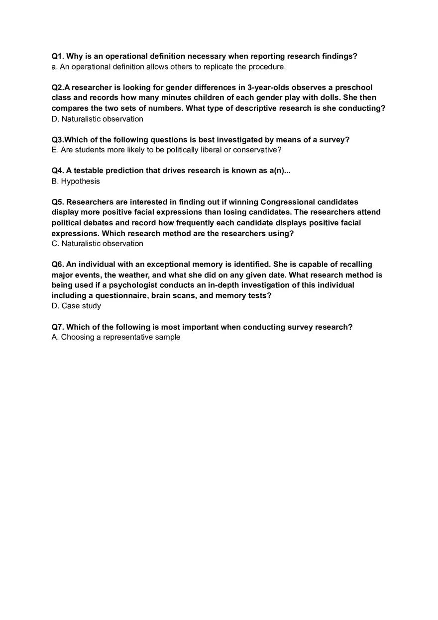 Psychology 8 Module 5 - Answers - Page 1