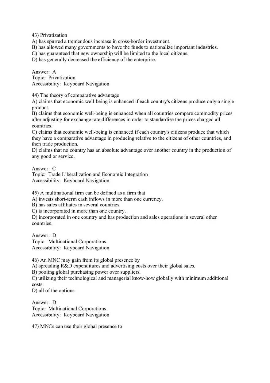 Chapter 1 Globalization and the Multinational Firm Answers 2 - Page 3