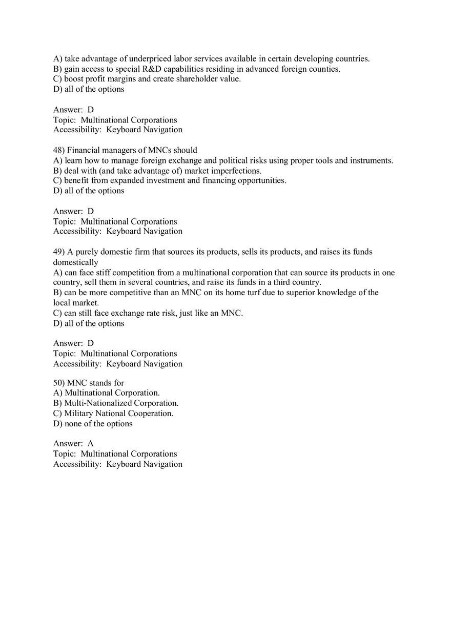 Chapter 1 Globalization and the Multinational Firm Answers 2 - Page 4
