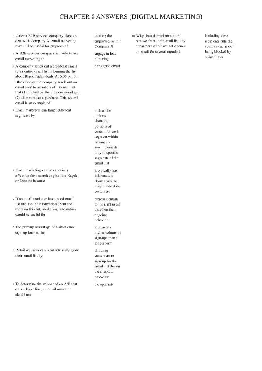 Chapter 8 Digital Marketing Answers - Page 1