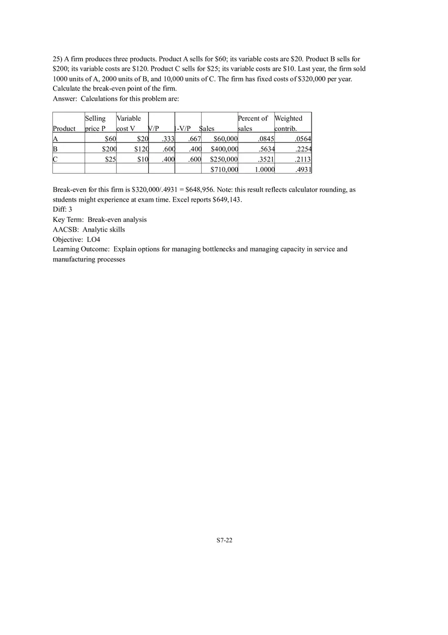 Section 3  Break-Even Analysis - Page 8