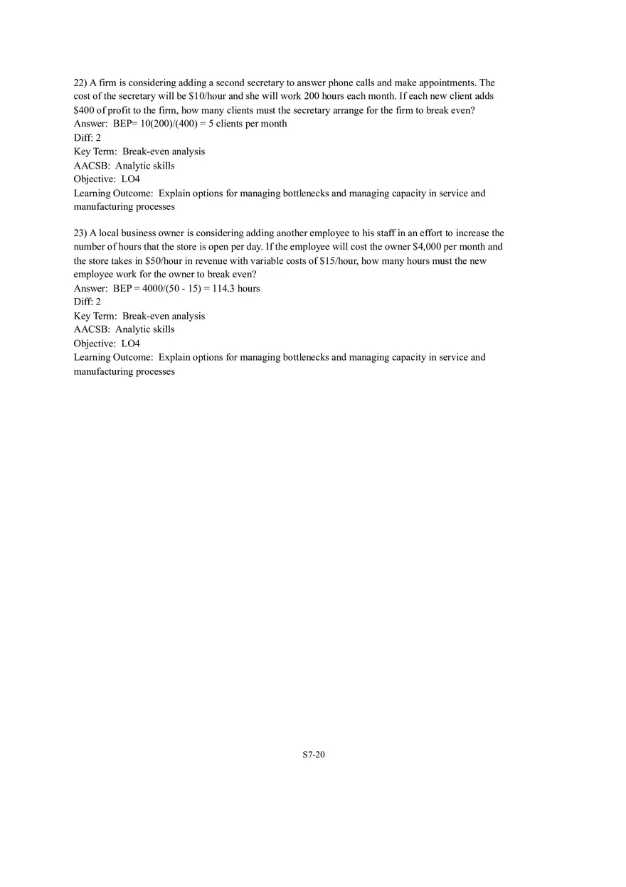 Section 3  Break-Even Analysis - Page 6