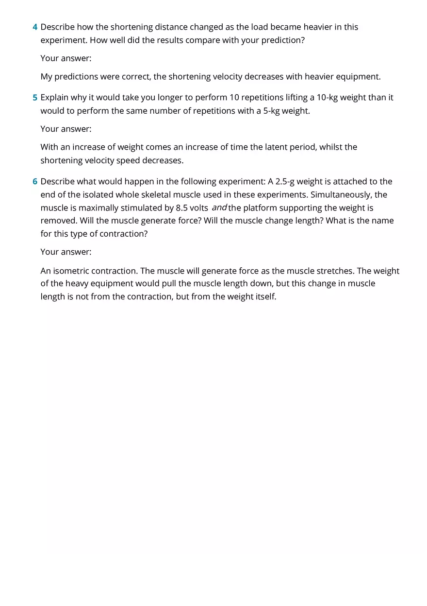 Isotonic Contractions and the Load-Velocity Relationship - Page 5