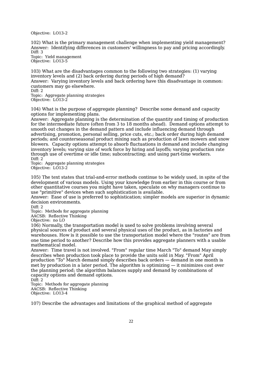 Chapter 13  Aggregate Planning Essay 1 - Page 3