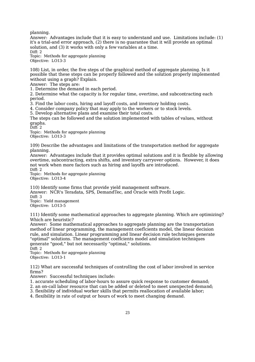Chapter 13  Aggregate Planning Essay 1 - Page 4