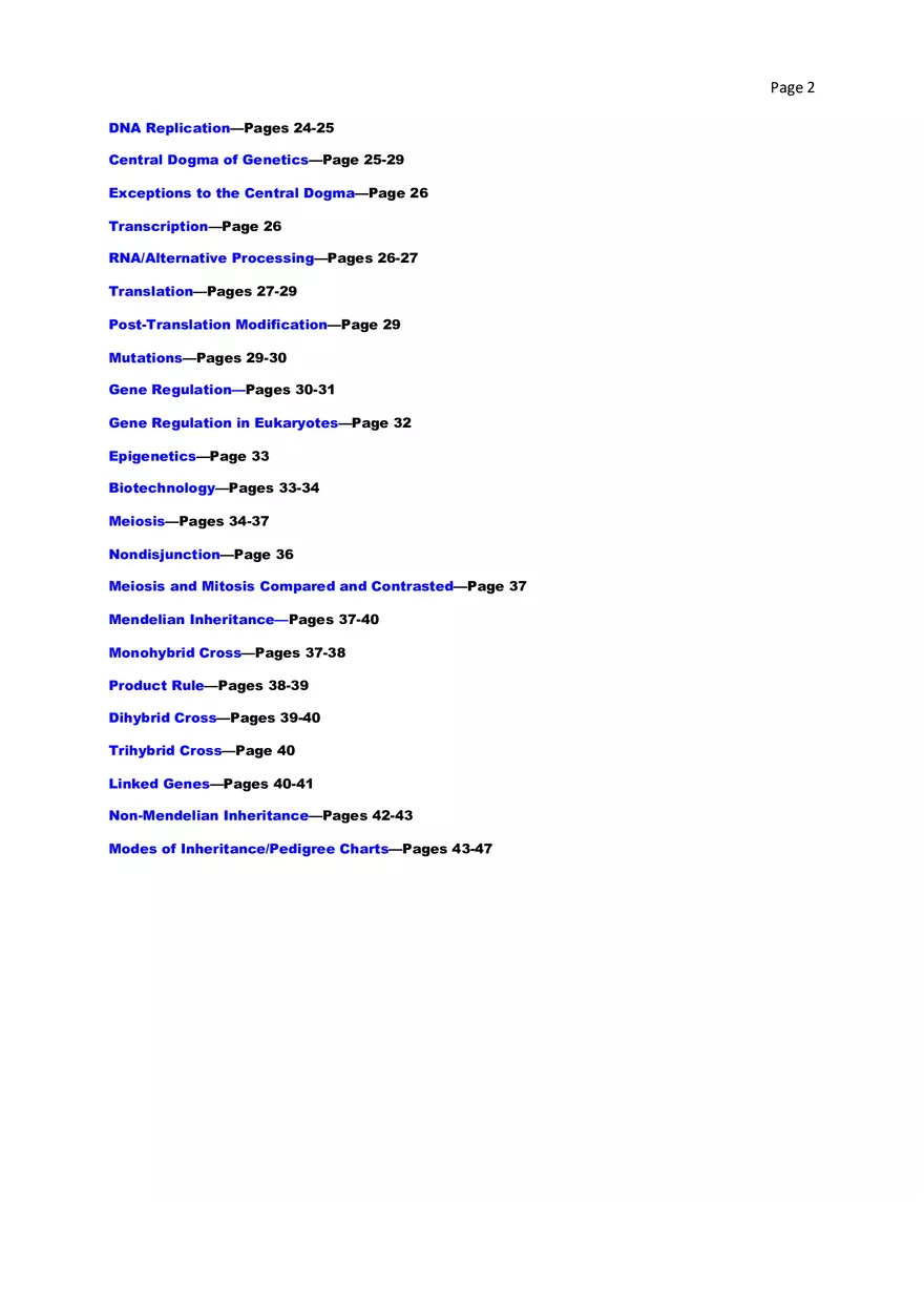 Biology Cheat Sheet - Page 2
