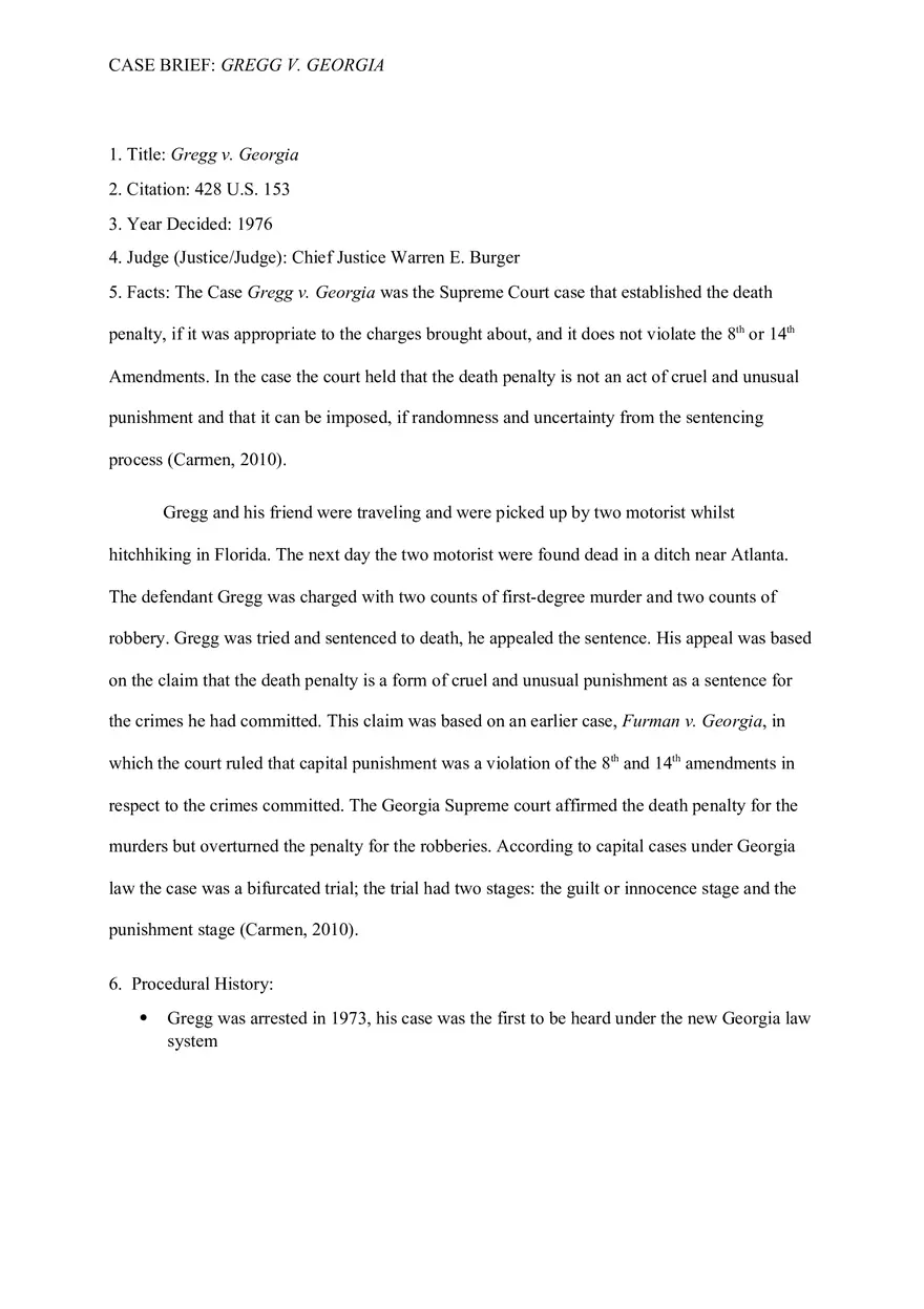 Greg v. Georgia (1976) - Page 1
