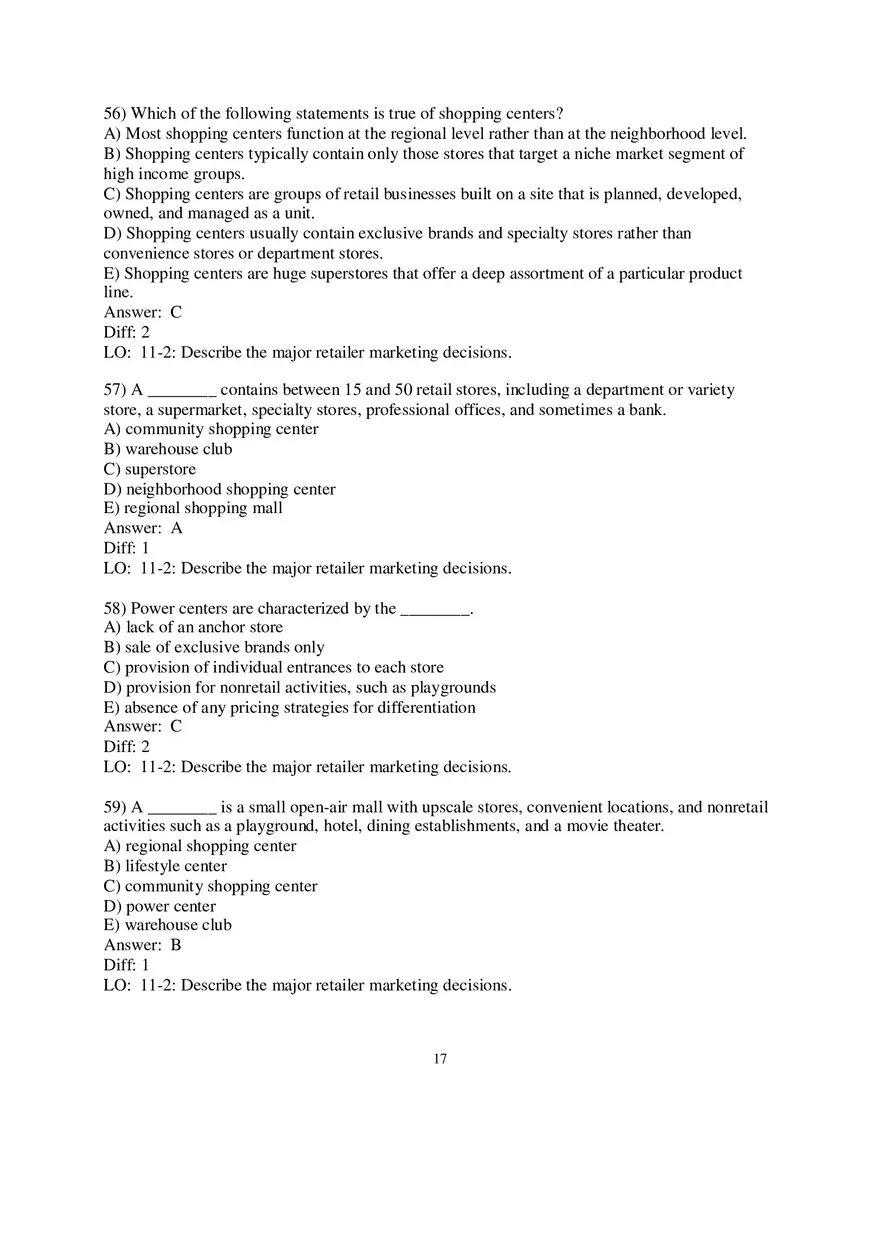 Chapter 11 Retailing and Wholesaling Answers Part 2 - Page 7