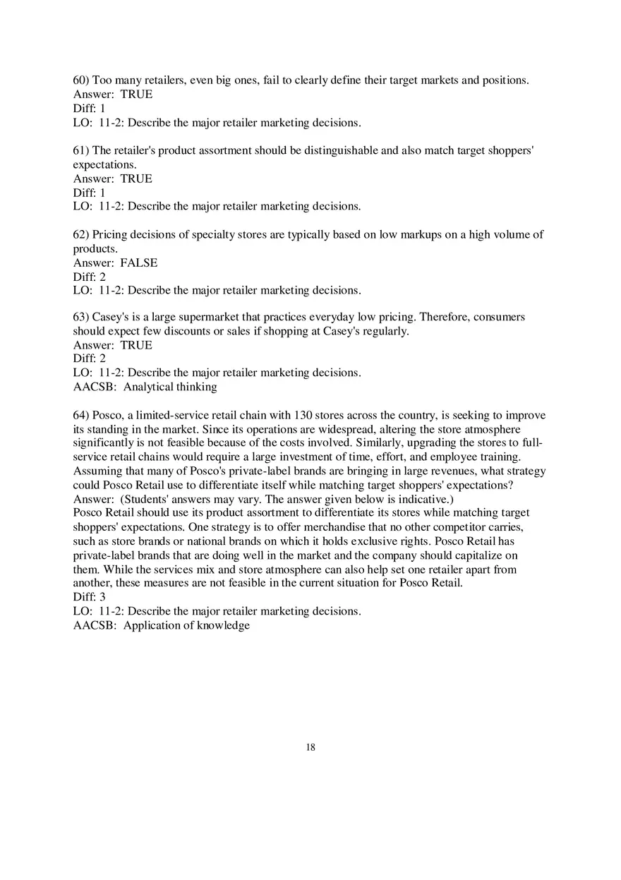 Chapter 11 Retailing and Wholesaling Answers Part 2 - Page 8