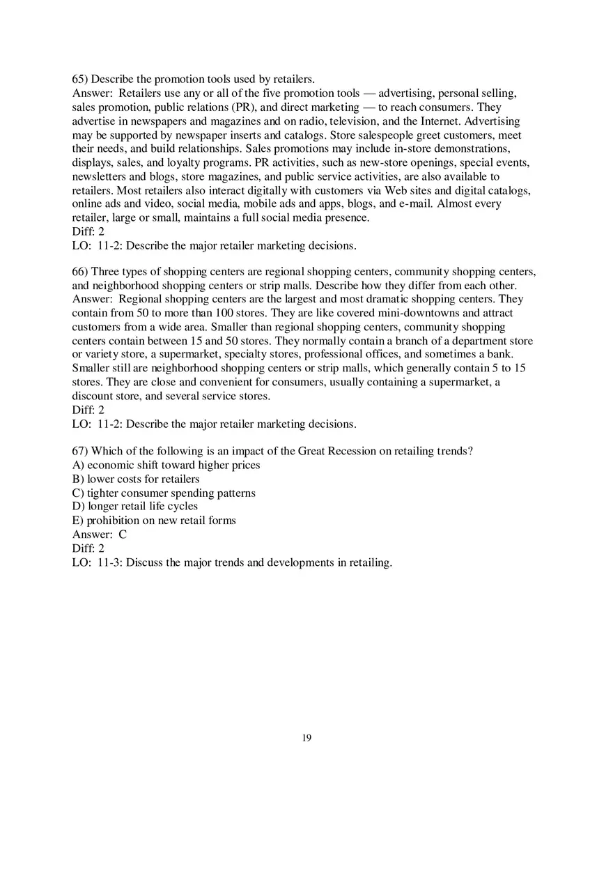 Chapter 11 Retailing and Wholesaling Answers Part 2 - Page 9