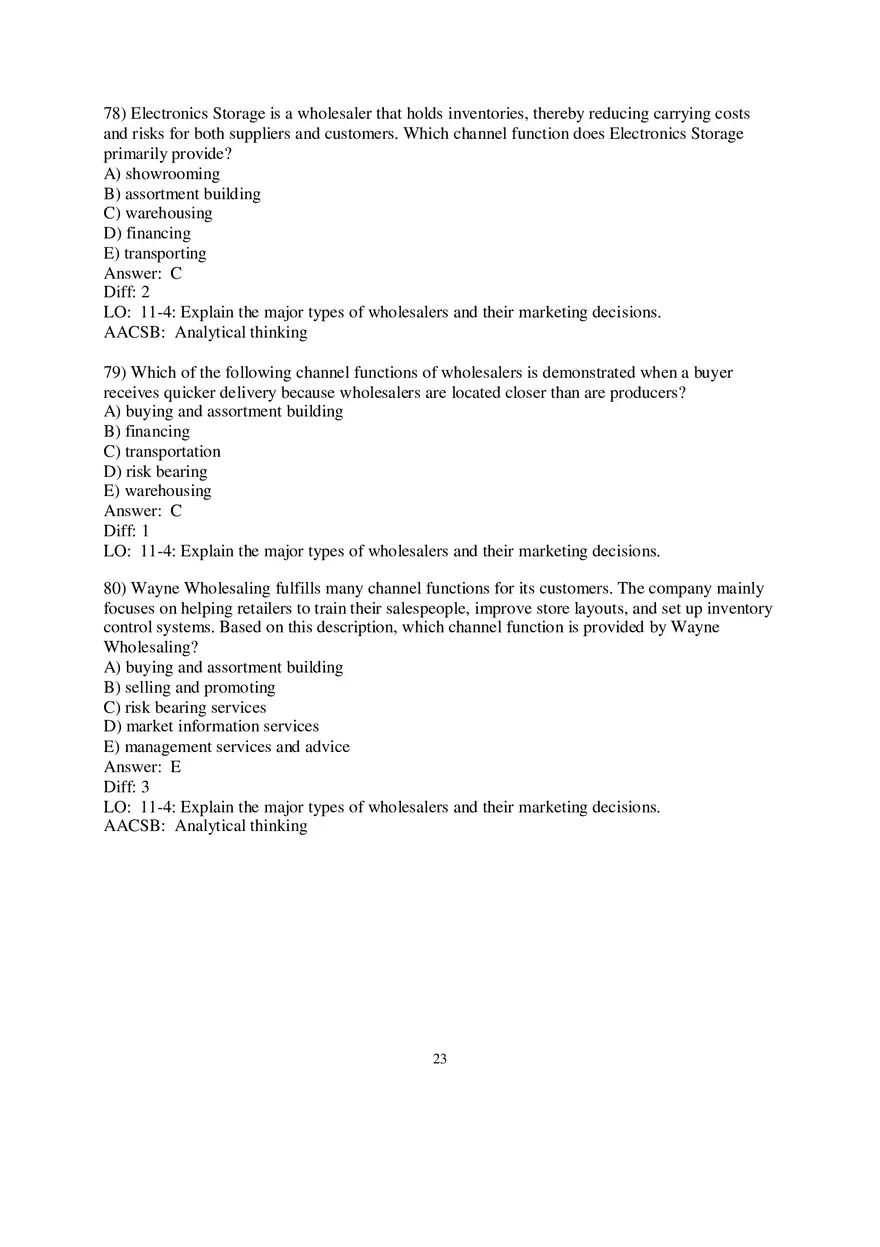 Chapter 11 Retailing and Wholesaling Answers Part 2 - Page 13