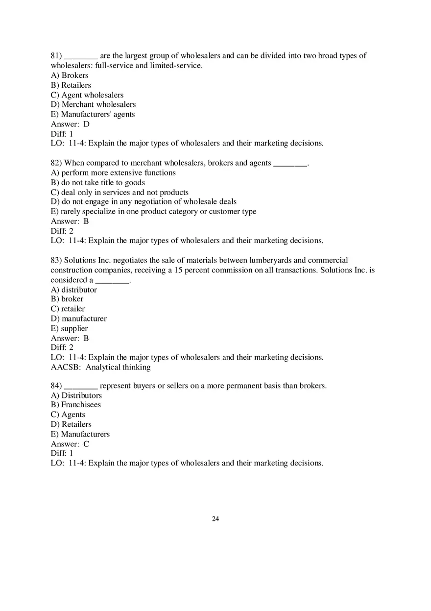 Chapter 11 Retailing and Wholesaling Answers Part 2 - Page 14
