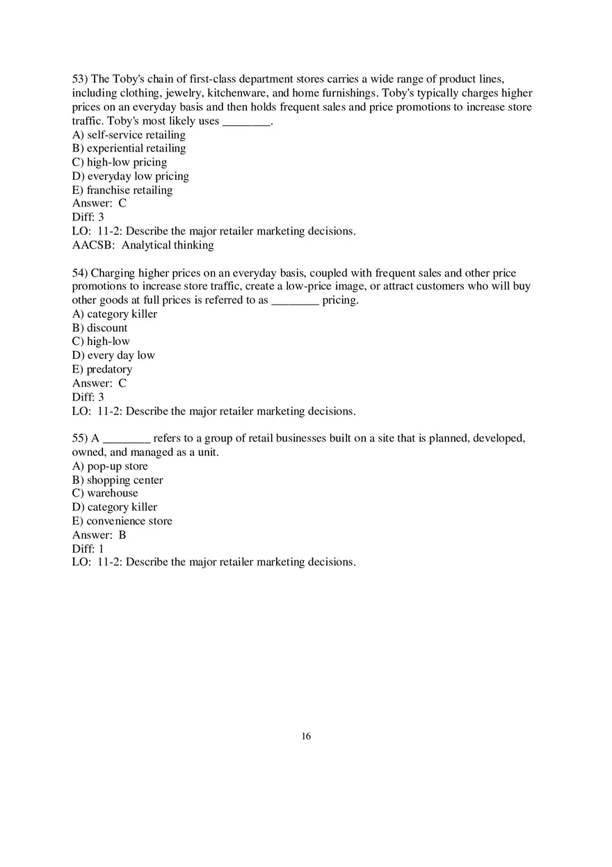 Chapter 11 Retailing and Wholesaling Answers Part 2 - Page 2