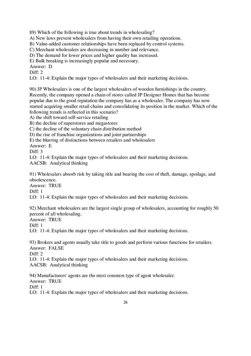 Chapter 11 Retailing and Wholesaling Answers Part 2 - Page 4