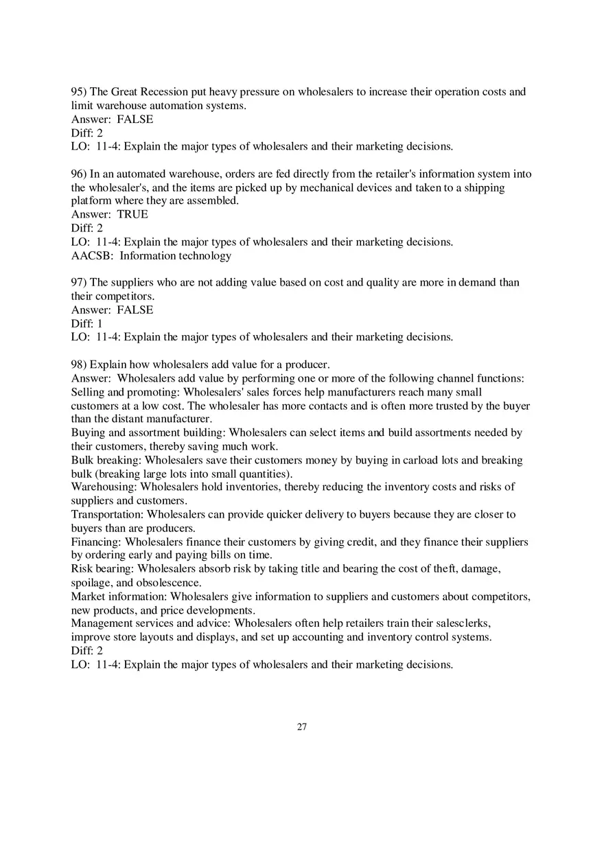 Chapter 11 Retailing and Wholesaling Answers Part 2 - Page 5