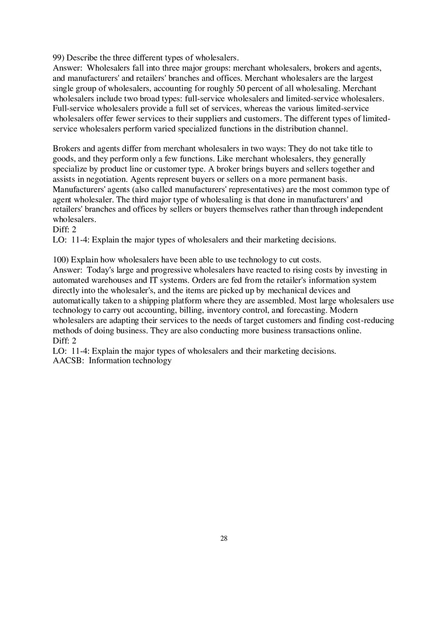 Chapter 11 Retailing and Wholesaling Answers Part 2 - Page 6