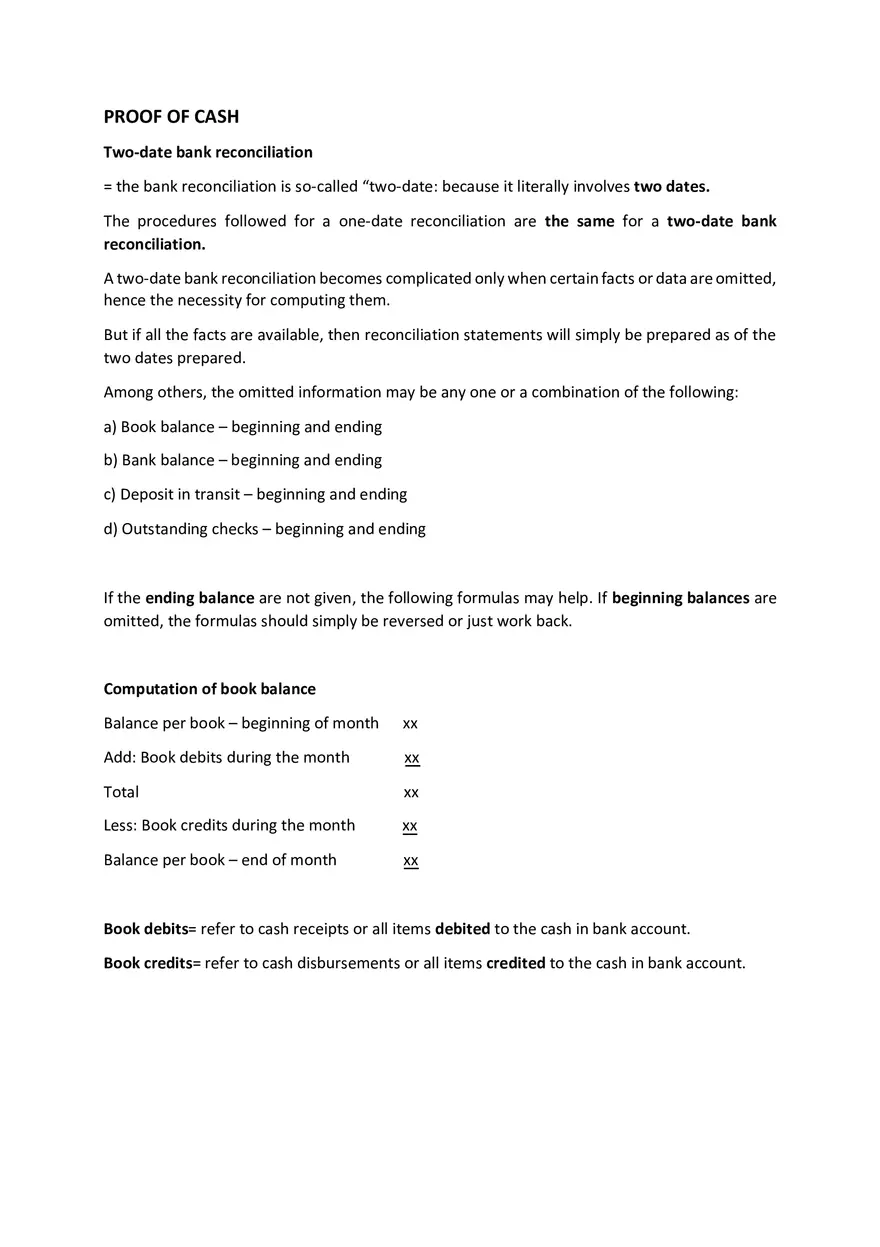 Proof of Cash - Page 1