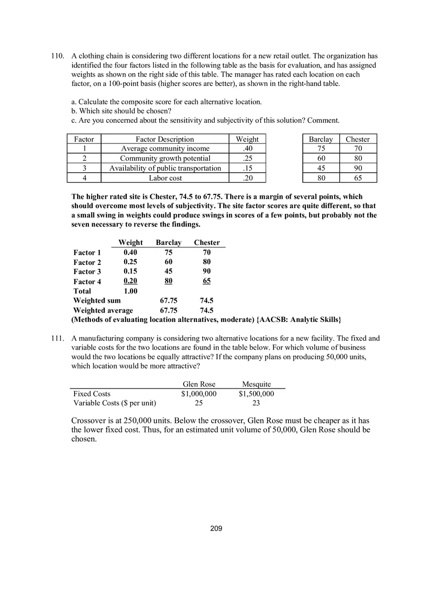 Chapter 8 Location Strategies Problems - Page 8