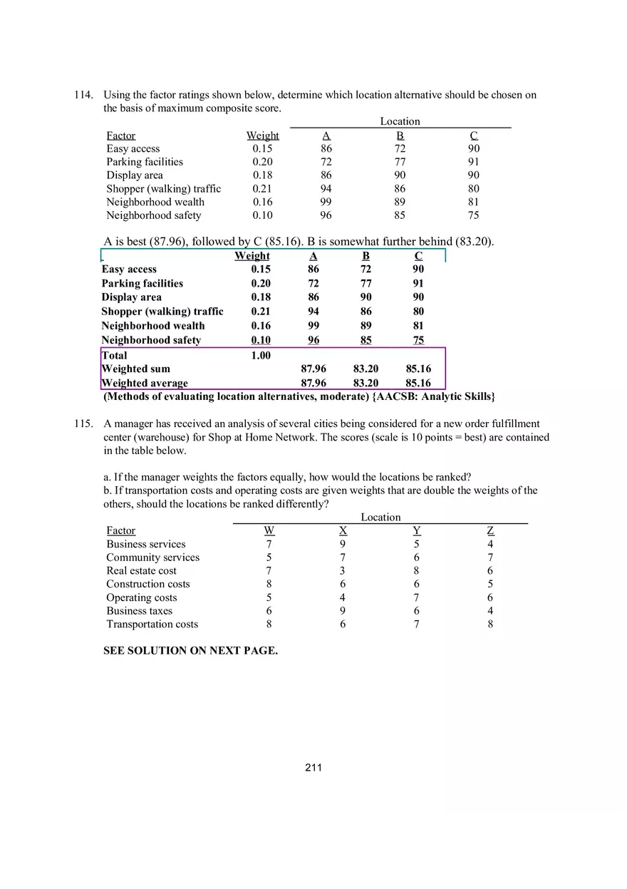 Chapter 8 Location Strategies Problems - Page 10