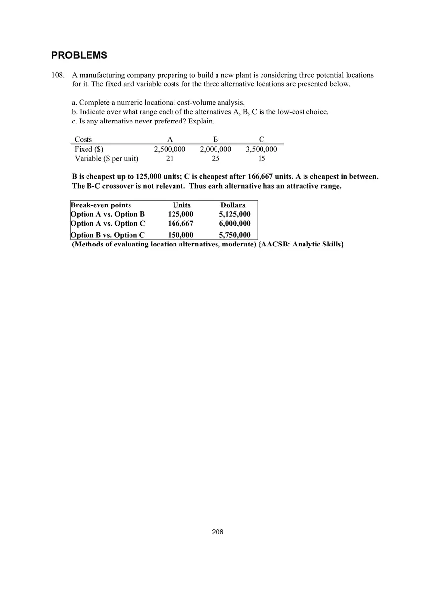 Chapter 8 Location Strategies Problems - Page 1