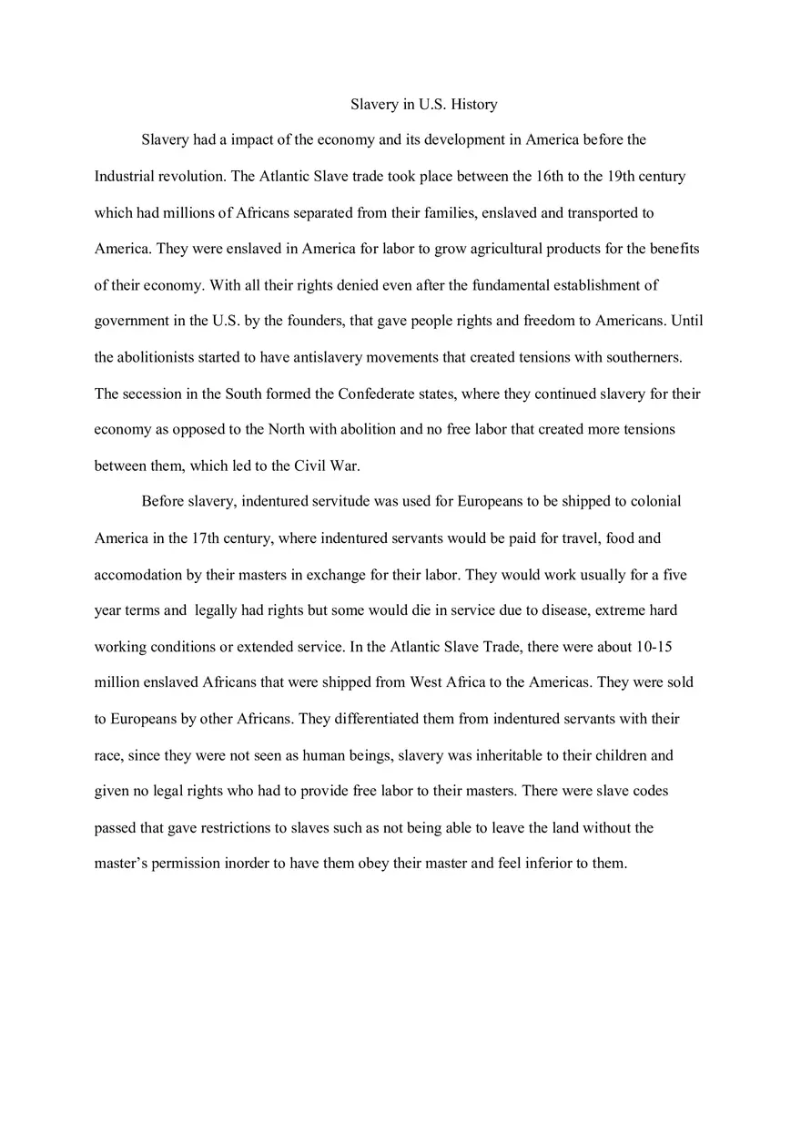 Slavery in U.S. History - Page 1