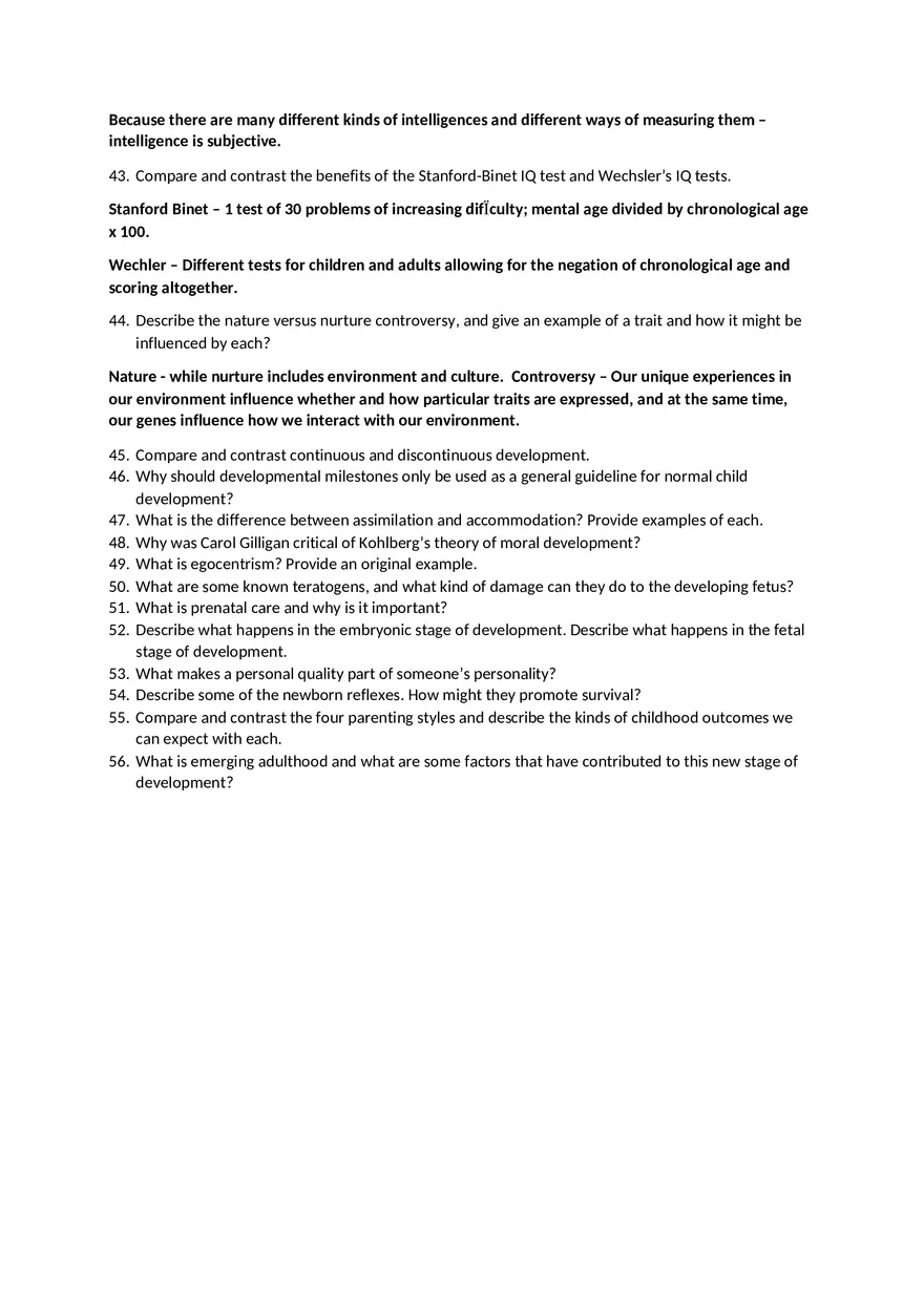 Psychology Unit 1 Review Questions - Page 8