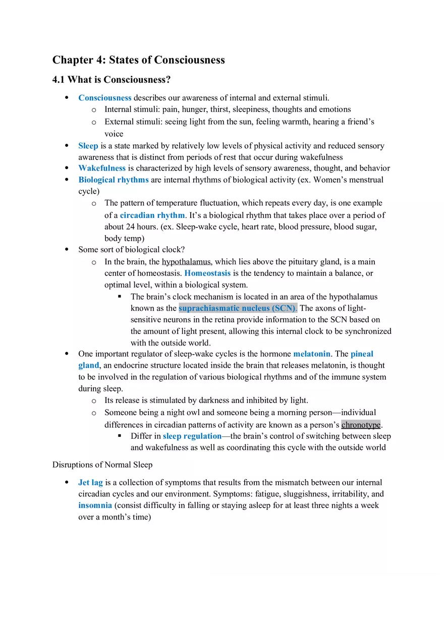 Chapter 4 States of Consciousness - Page 1