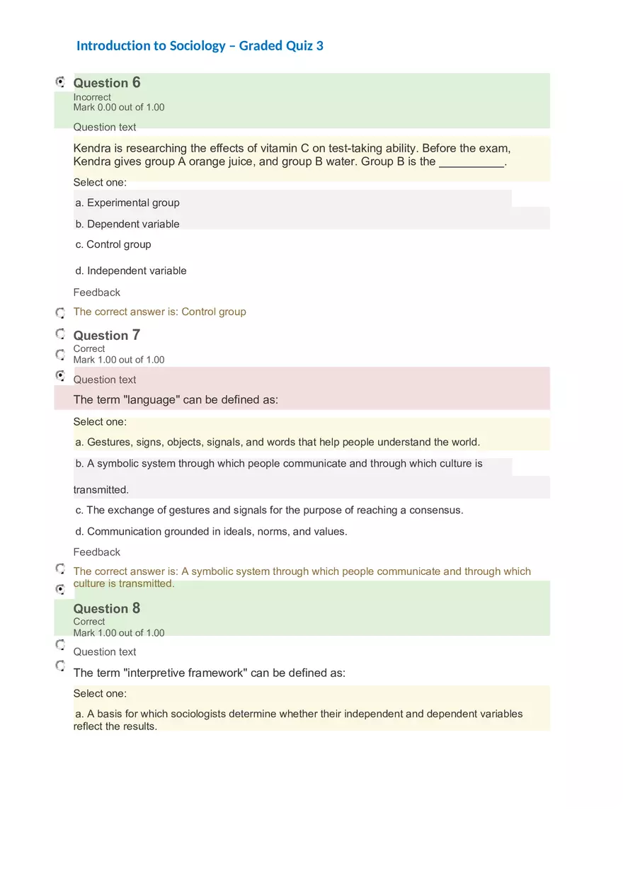 Introduction to Sociology – Graded Quiz 3 - Page 7