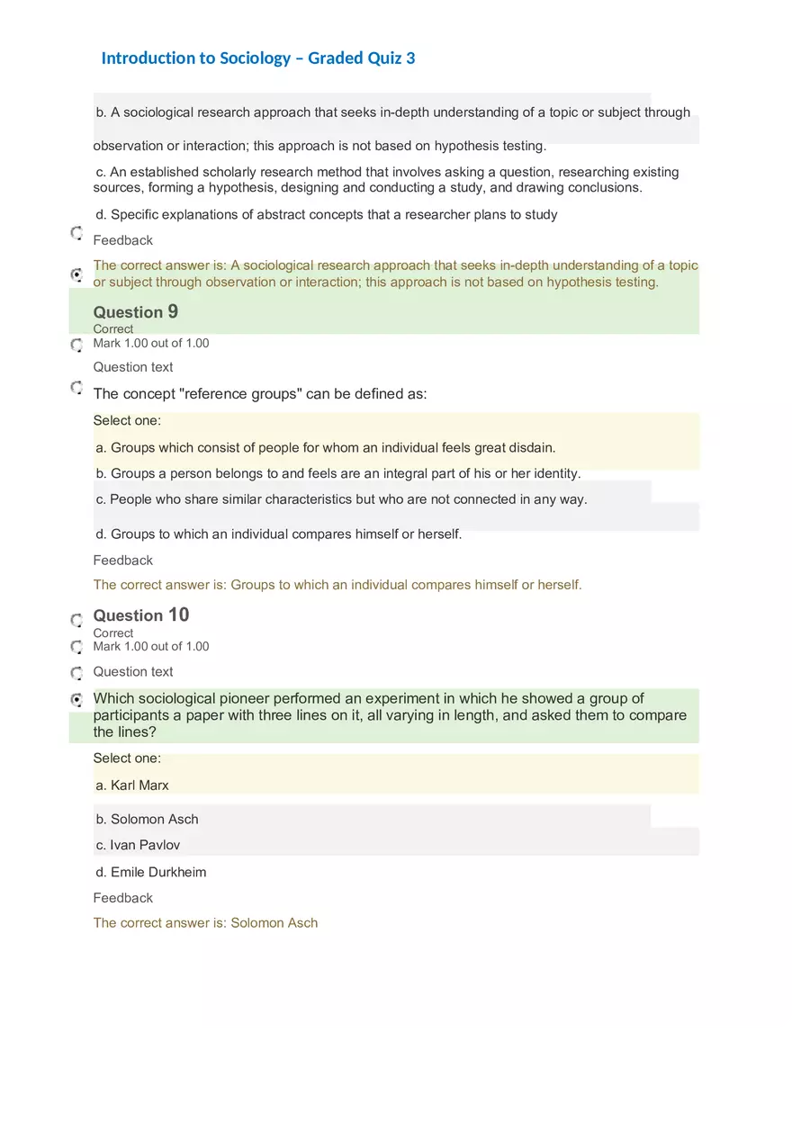 Introduction to Sociology – Graded Quiz 3 - Page 8