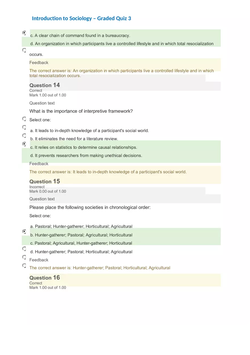 Introduction to Sociology – Graded Quiz 3 - Page 10