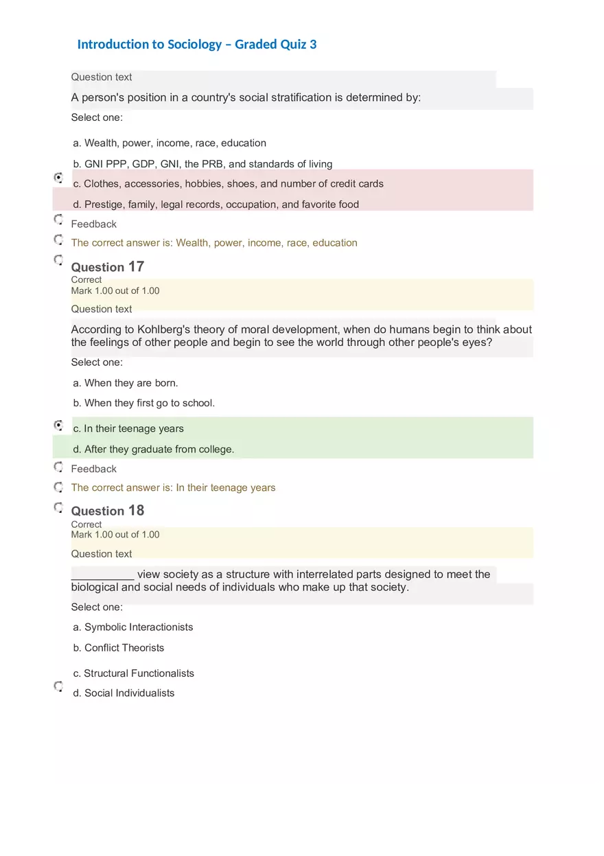 Introduction to Sociology – Graded Quiz 3 - Page 11