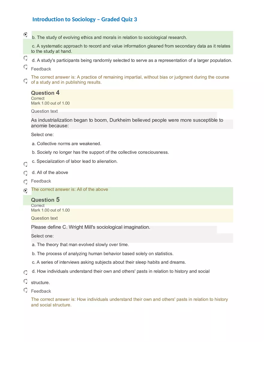 Introduction to Sociology – Graded Quiz 3 - Page 2