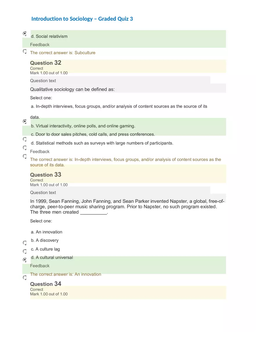 Introduction to Sociology – Graded Quiz 3 - Page 5